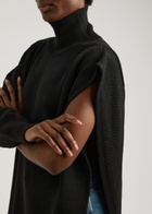 Alaïa Asymmetric Cape-effect Wool Jumper Black