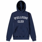 Sporty & Rich Wellness Club Flocked Hoodie in Navy/White