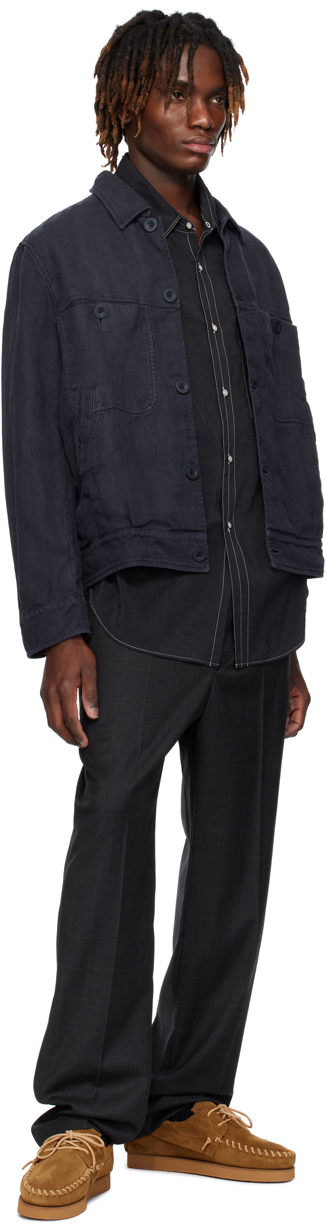 CASEY CASEY Navy Johnsen Jacket CASEY CASEY