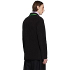 Harris Wharf London Black and Green Polaire Dropped Shoulders Jacket