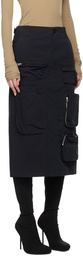 MM6 Maison Margiela Black Pocket Midi Skirt