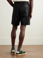 Neighborhood - Baker Straight-Leg Cotton and Linen-Blend Shorts - Black