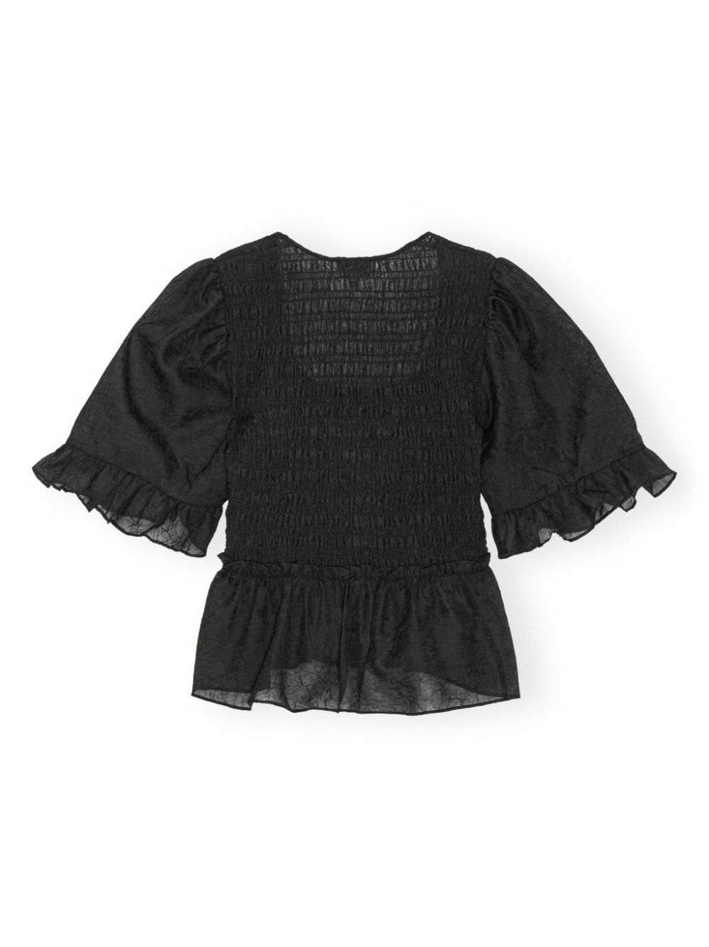 ganni smocked top