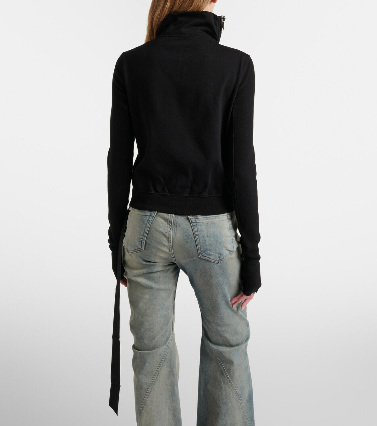 Rick Owens Belted cotton jersey sweatshirt