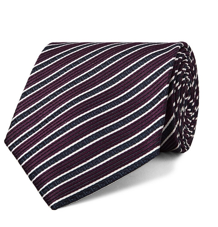 Photo: Ermenegildo Zegna - 8cm Striped Silk-Jacquard Tie - Men - Grape