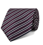 Ermenegildo Zegna - 8cm Striped Silk-Jacquard Tie - Men - Grape
