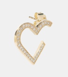 Sydney Evan Heart 14kt gold hoop earrings with diamonds
