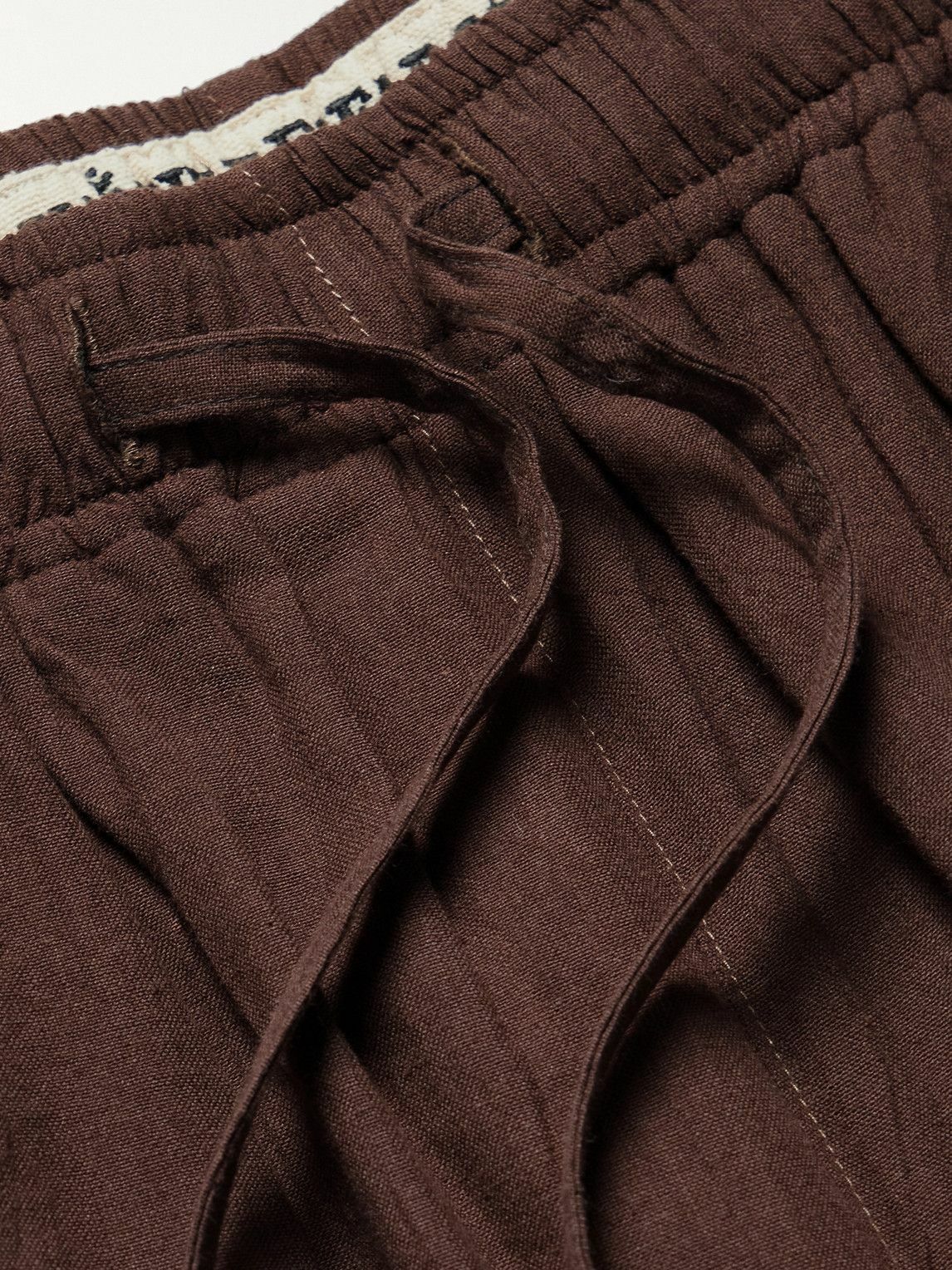 Kartik Research - Embellished Embroidered Cotton Shorts - Brown