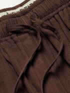 Kartik Research - Embellished Embroidered Cotton Shorts - Brown