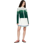 Casablanca White & Green Boucle Stripe Zip‑Up Track Jacket