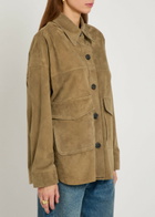 Arma Kaylee Panelled Suede Overshirt Olive