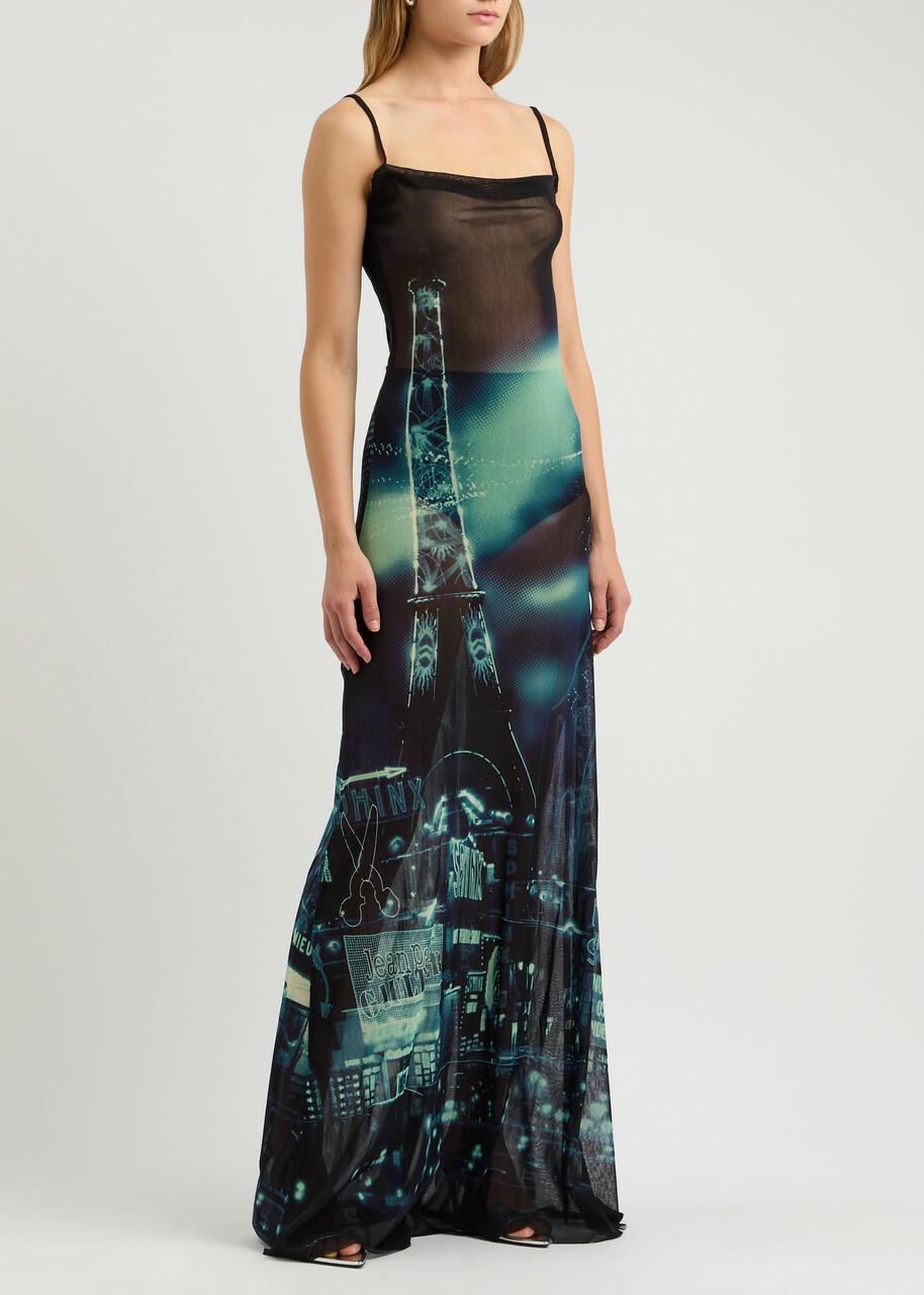 ワンピース JEAN PAUL GAULTIER Tulle dress Multicolor Jean Paul Gaultier Printed Tulle Maxi Dress Multicoloured