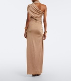Christopher Esber Embellished one-shoulder jersey lamé gown