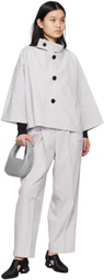 132 5. ISSEY MIYAKE Gray Flat Tuck Jacket
