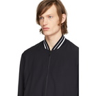 Z Zegna Navy Tech Stripes Bomber Jacket