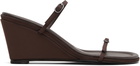 St. Agni Brown Petit Belt Detail Wedge Heeled Sandals