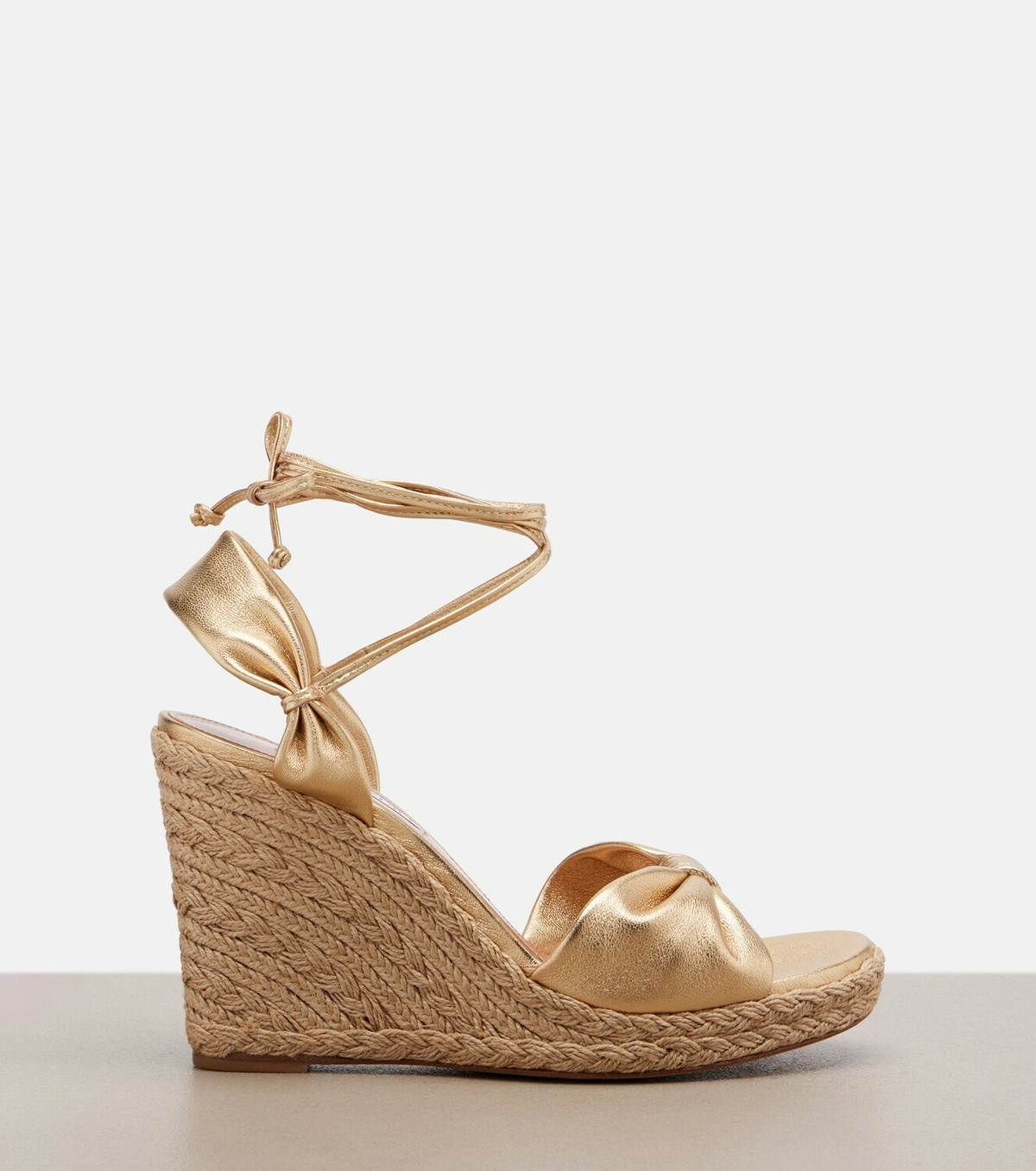Aquazzura Carina metallic leather espadrille wedges