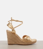 Aquazzura Carina metallic leather espadrille wedges