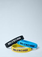 Balenciaga Set Of Three Logo Print Bracelets