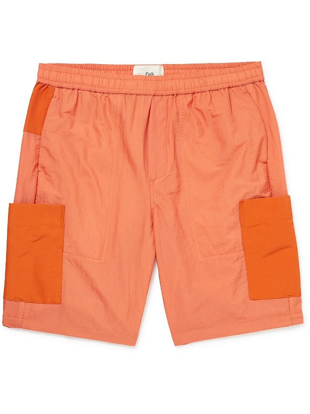Photo: Folk - Stack Straight-Leg Nylon Shorts - Orange