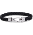 Tod's - Woven Leather and Silver-Tone Bracelet - Blue