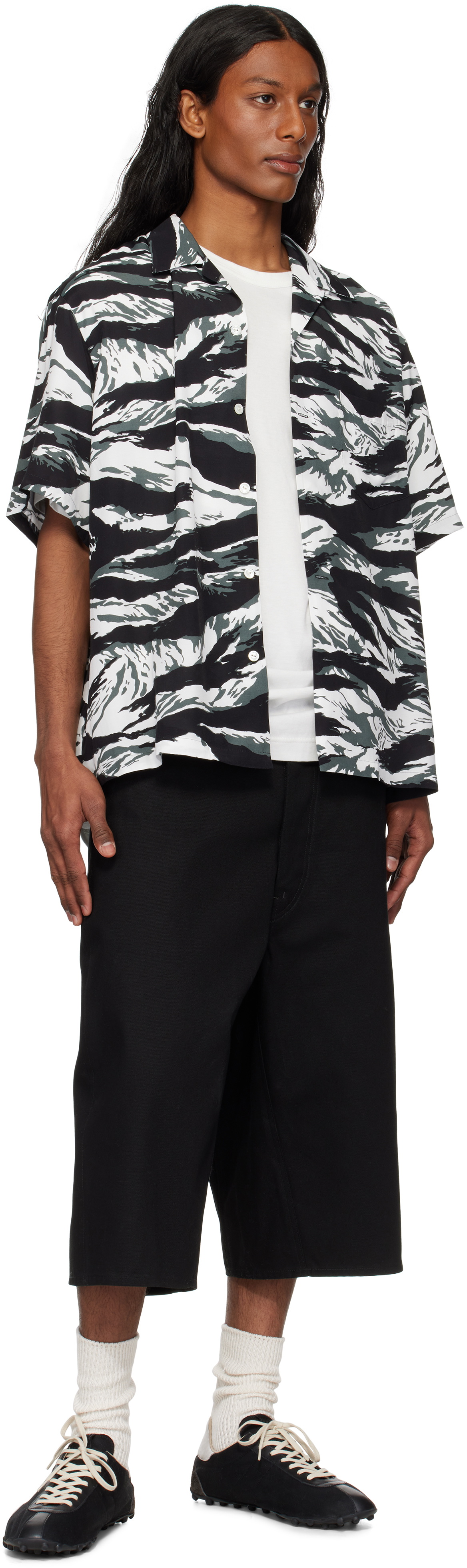TAKAHIROMIYASHITA TheSoloist. Black & White Tiger Camouflage T-shirt