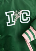 Ice Cream Logo Satin-shell Varsity Jacket Green