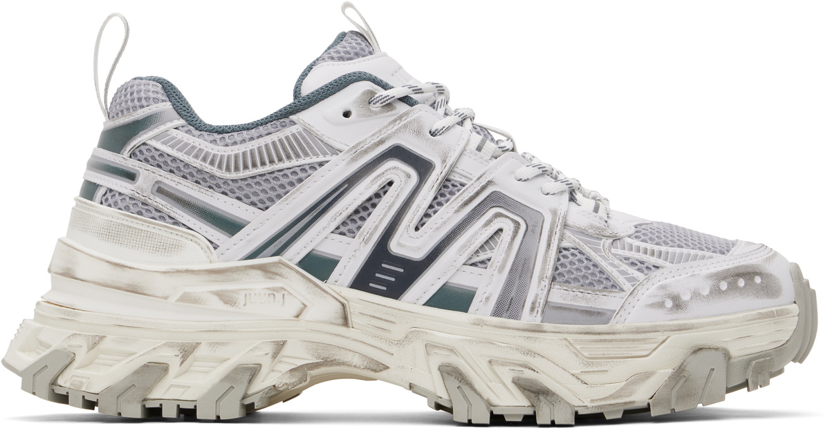 Juun.J White & Gray Synthetic Sneakers Juun.J