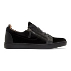 Giuseppe Zanotti Black Croc Velvet Brek Sneakers
