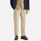 A.P.C. Men's Pieter Textured Cotton Pin Tuck Pleat Trousers in Beige
