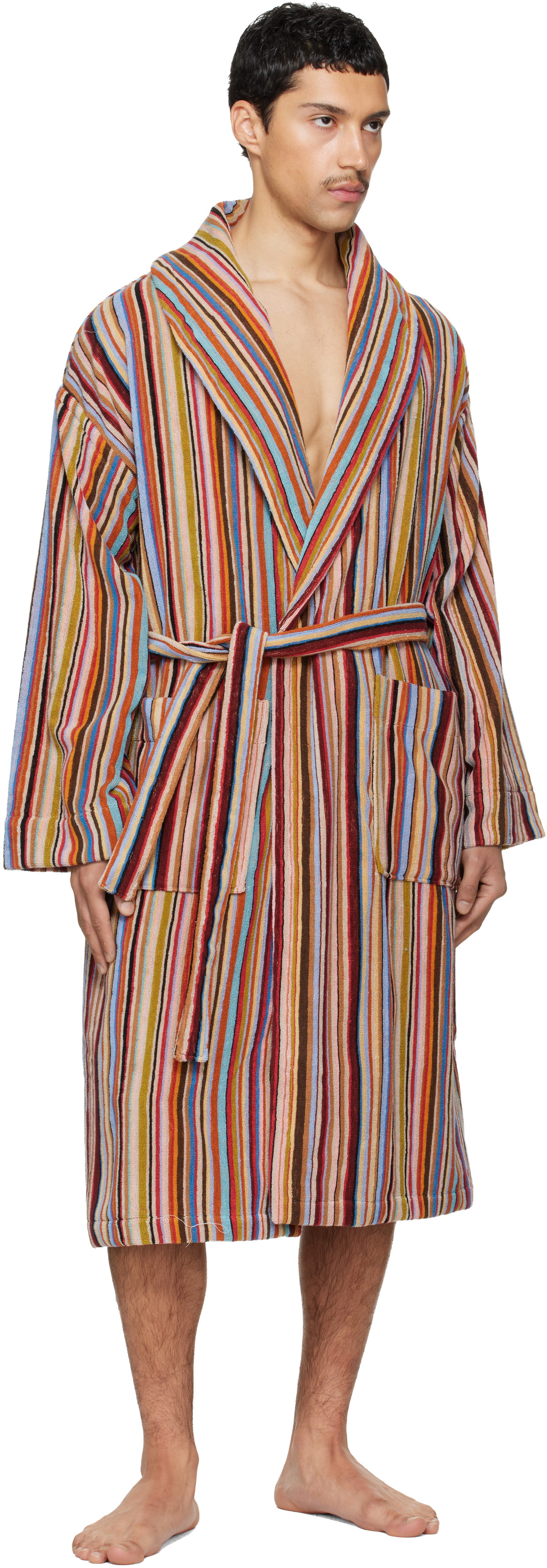 Paul Smith Multicolor 'Signature Stripe' Woven Cotton Robe