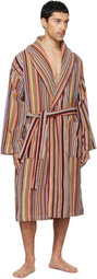 Paul Smith Multicolor 'Signature Stripe' Woven Cotton Robe