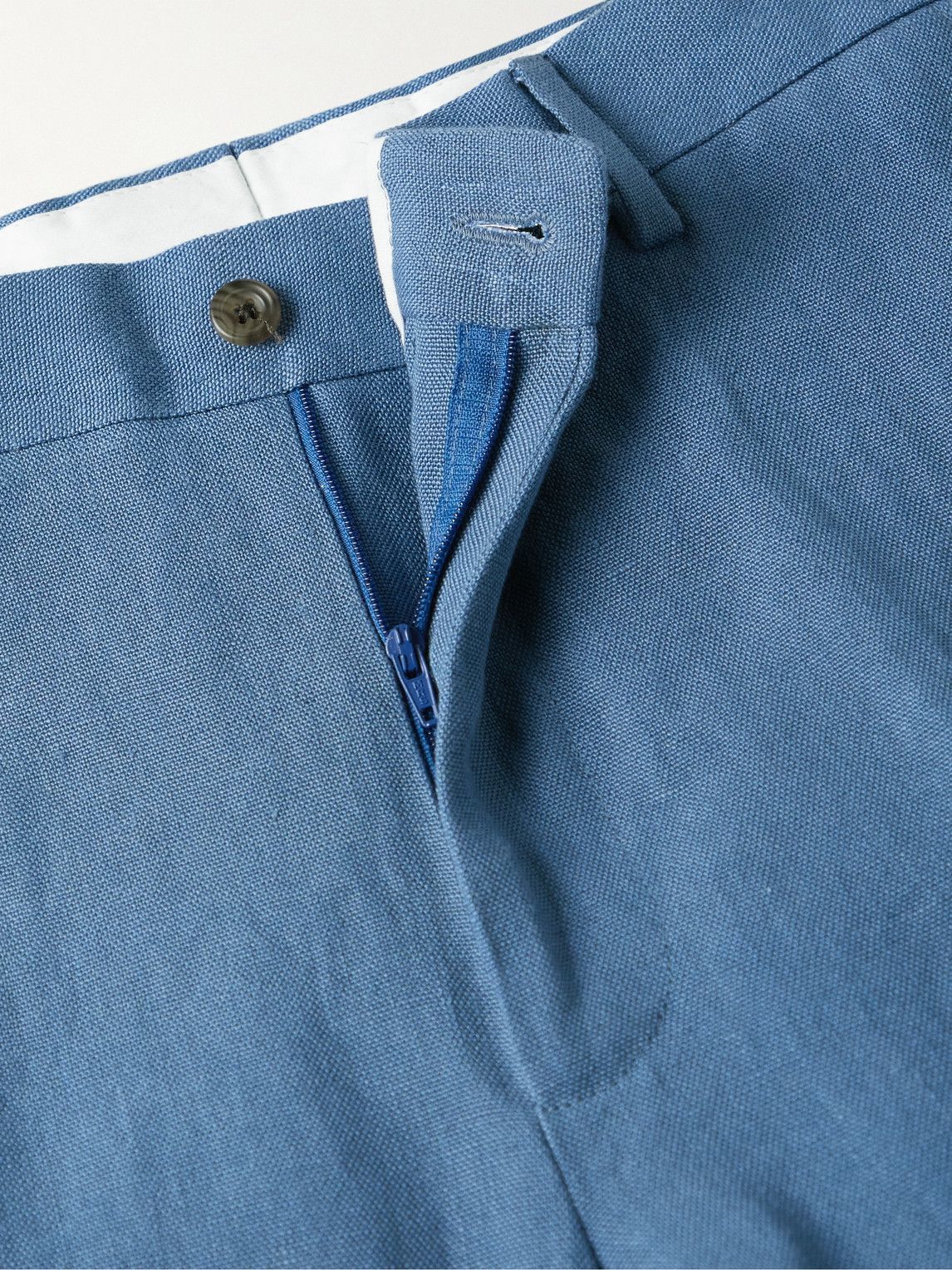 Anderson & Sheppard - Linen Trousers - Blue Anderson & Sheppard