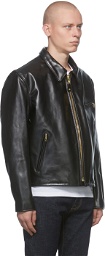 Schott Black Retro Motorcycle Leather Jacket