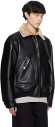 Nanushka Black Lude Faux-Leather Jacket