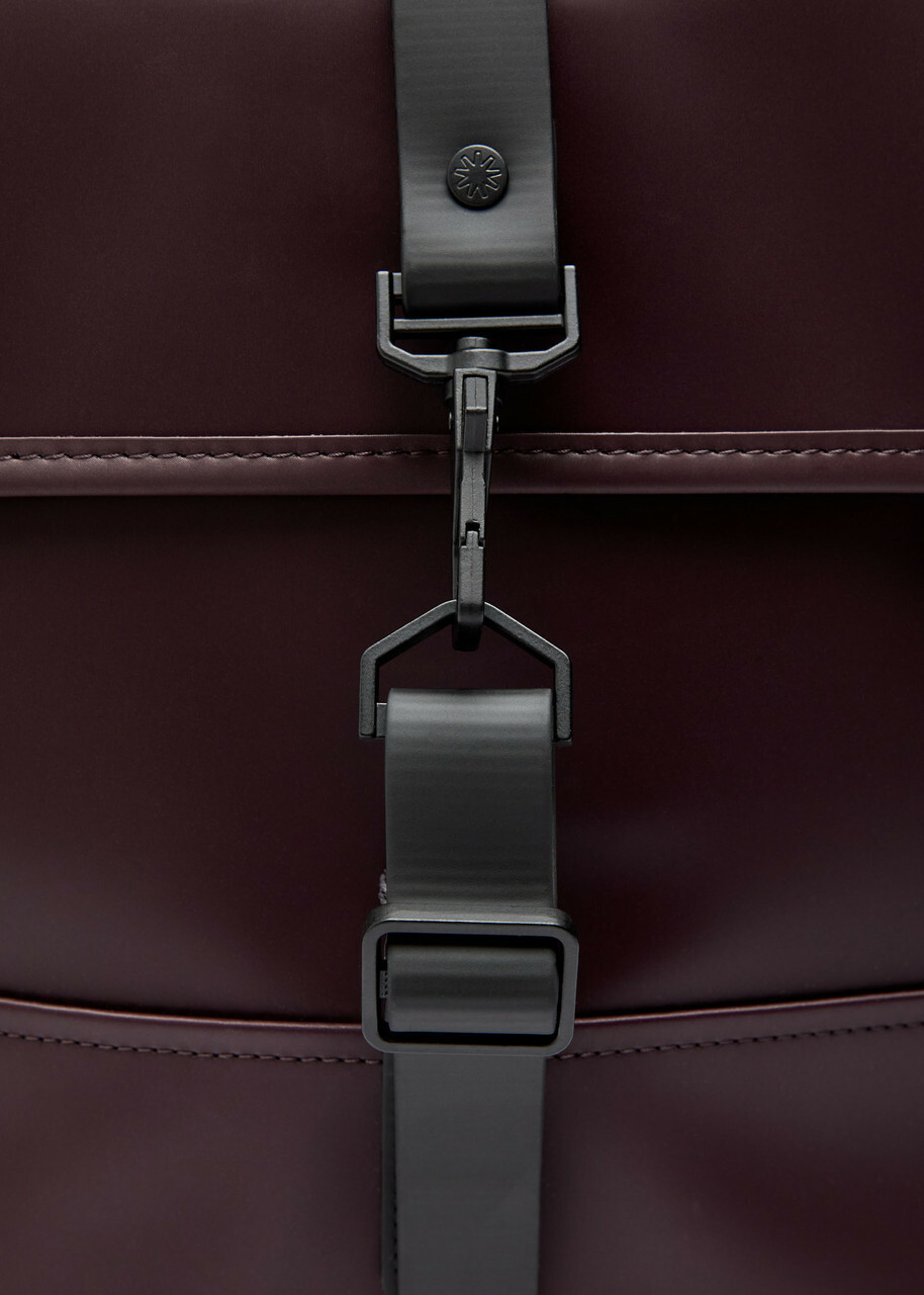 Rains Mini Rubberised Backpack - Burgundy - One Size