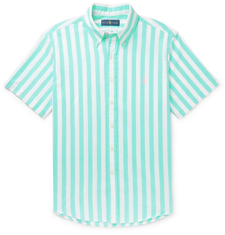 Photo: Polo Ralph Lauren - Button-Down Collar Striped Cotton Shirt - Green