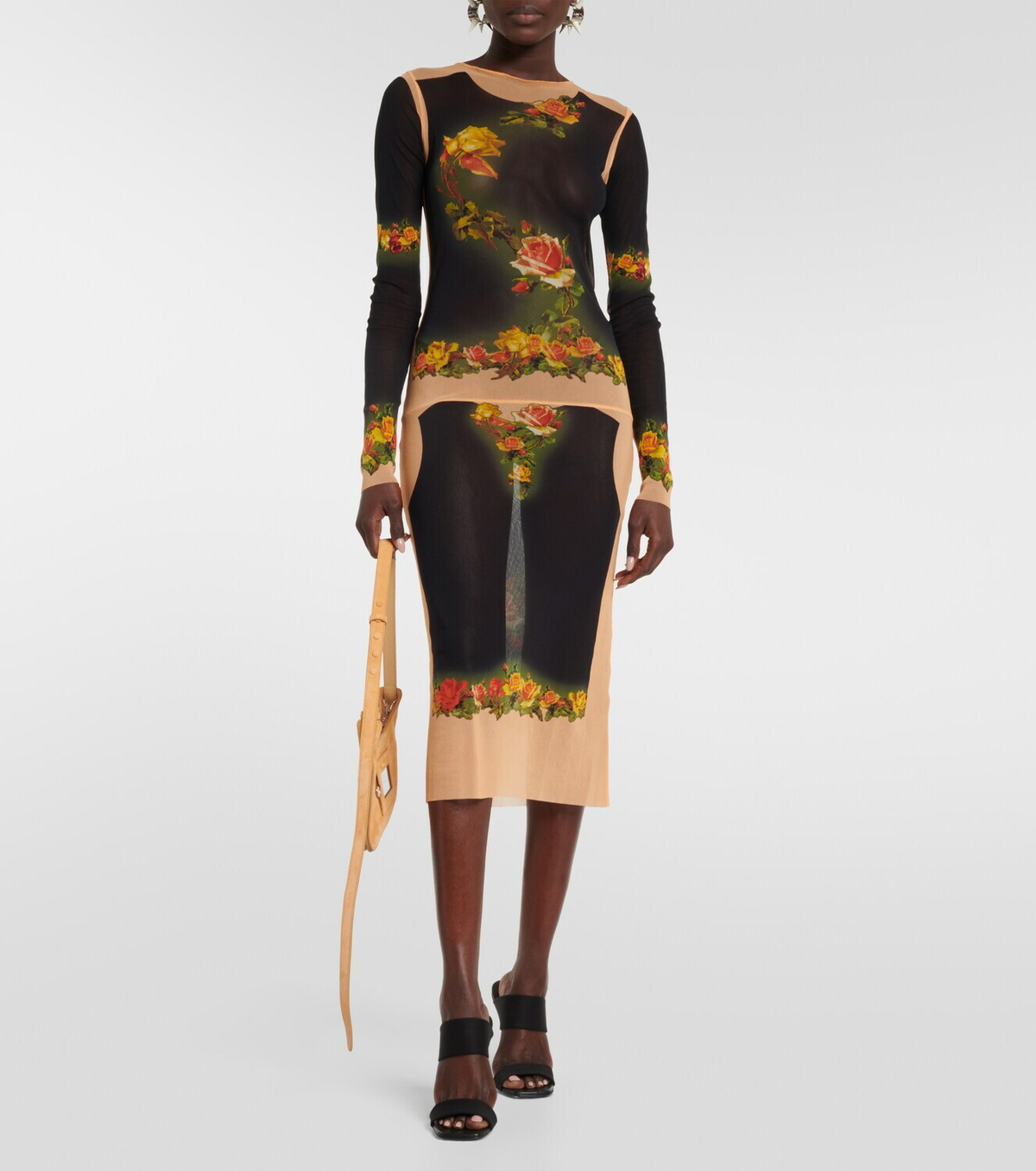 Jean Paul Gaultier Floral Tiered Skirt - Red Multi Layered