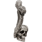 Alexander McQueen Silver Skull and Snake Earring