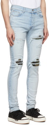 AMIRI Blue MX1 Camo Skinny Jeans