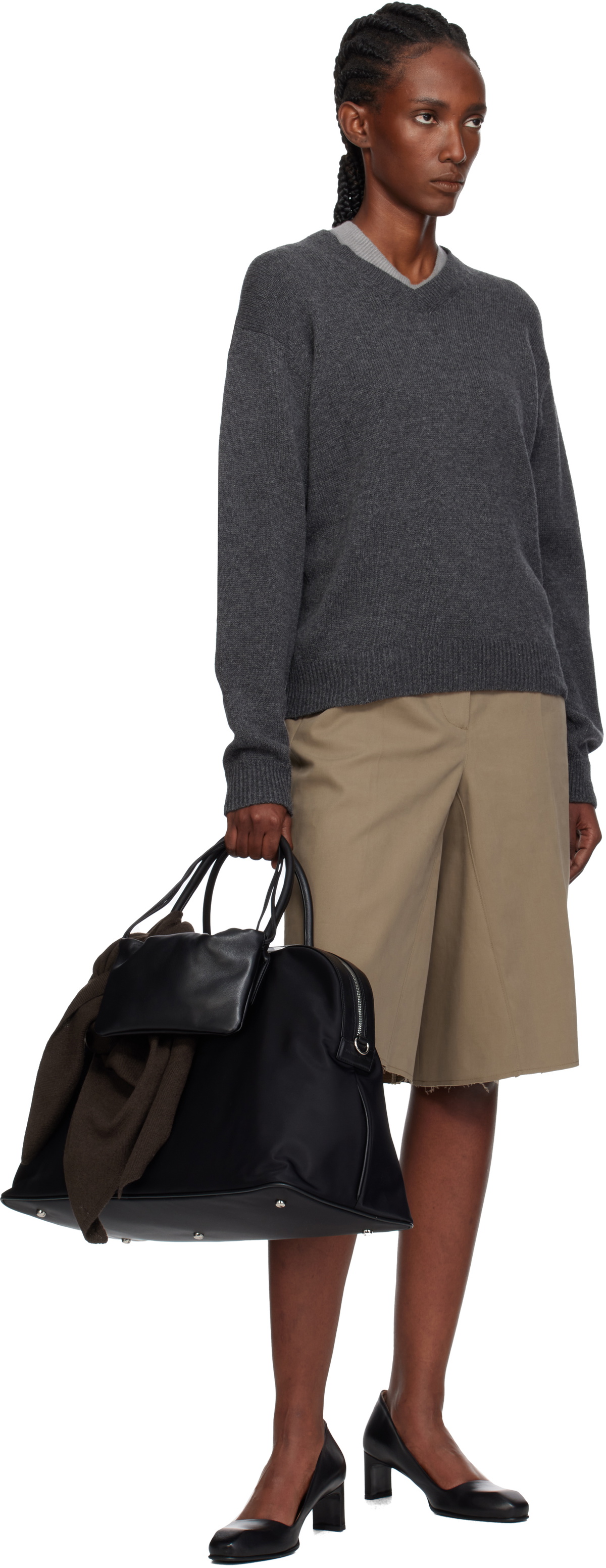 Nothing Written Black Nylon Boston Tote