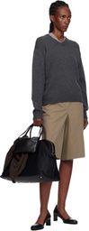 Nothing Written Black Nylon Boston Tote