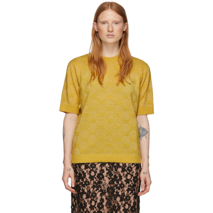 Gucci Yellow Lurex GG Sweater Gucci