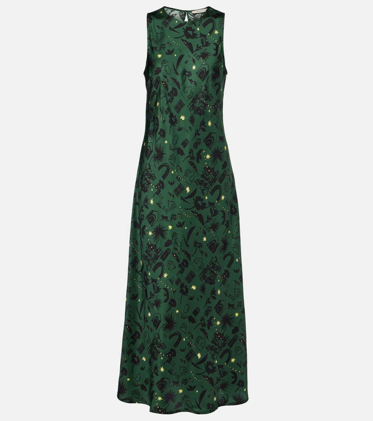 Asceno Valencia printed silk charmeuse maxi dress