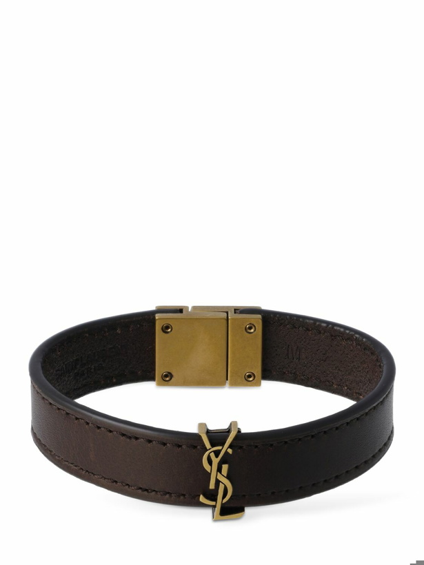 Photo: SAINT LAURENT - Ysl Wide Leather Bracelet