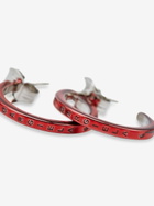 MM6 Maison Margiela Red Logo Engraved Hoop Earrings