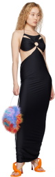 FAL-ASH Black Open Back Maxi Dress