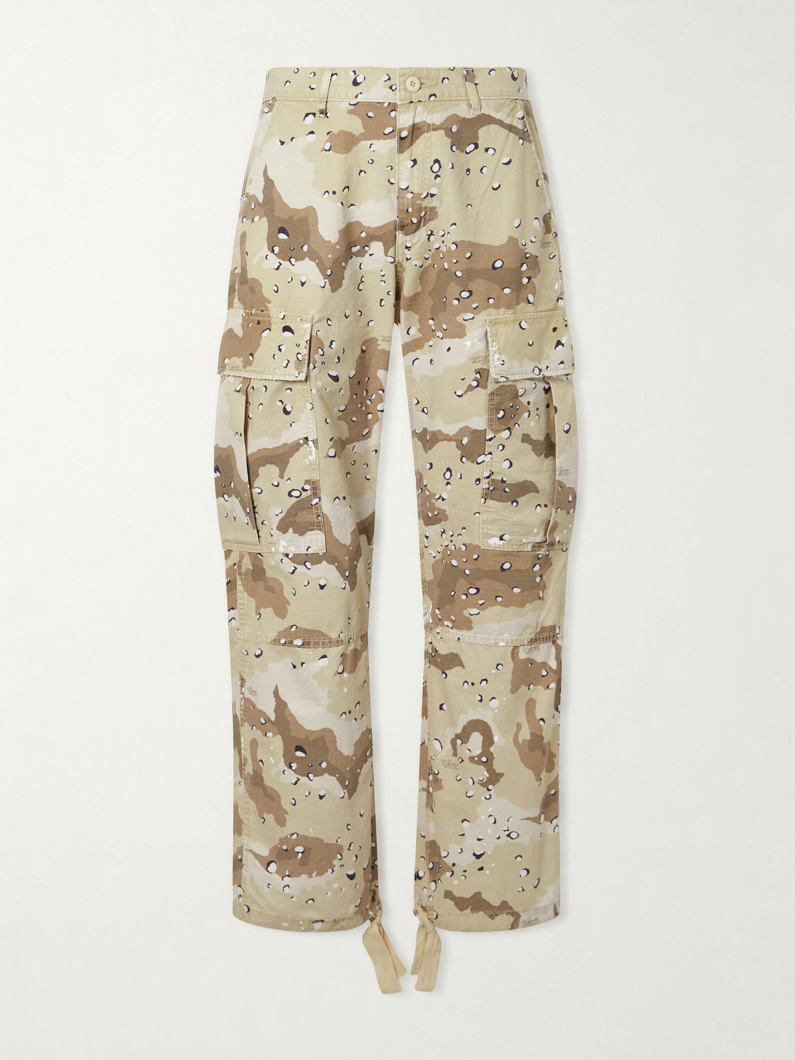 Cherry Los Angeles - Wide-Leg Camouflage-Print Cotton Trousers - Neutrals