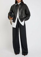 Yves Saint Laurent Panelled Faded Leather Jacket Black Other