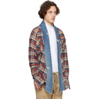 Greg Lauren Blue and Red Western Kimono Shirt